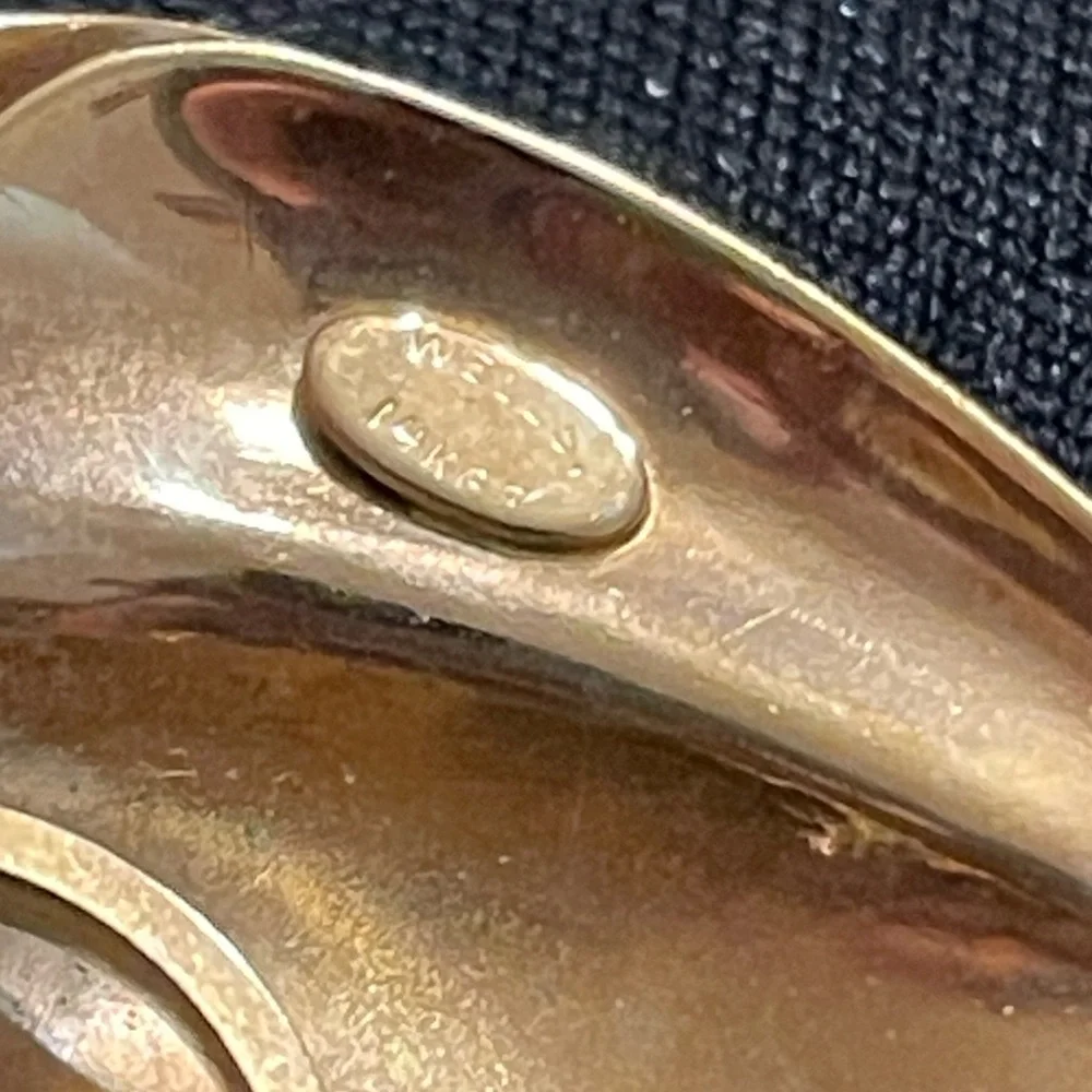 Gold Leaf Double Feather Brooch - Women's Jewelry